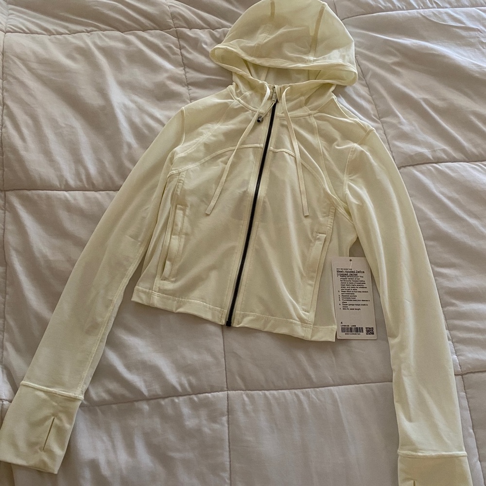SOLD❗️BNWT❗️Lululemon Mesh Hooded Cropped Jacket in Lemon Sorbet Size 4 - Picture 5 of 7